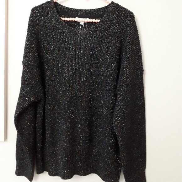 NWT 525 America black metallic fibre tinsel sweater - Picture 5 of 5
